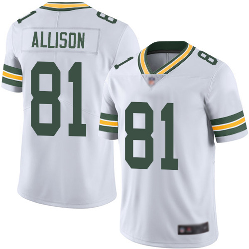 Green Bay Packers Limited White Men #81 Allison Geronimo Road Jersey Nike NFL Vapor Untouchable->youth nfl jersey->Youth Jersey